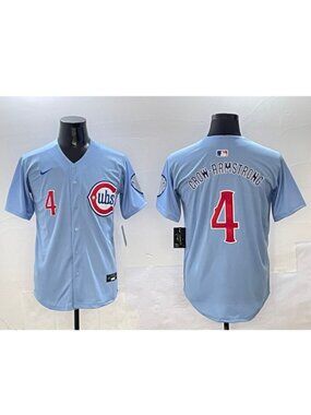 Pete Crow-Armstrong Blue Stitched Jersey